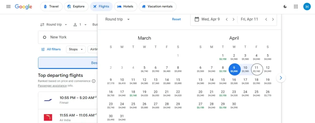 Google-flights-prices
