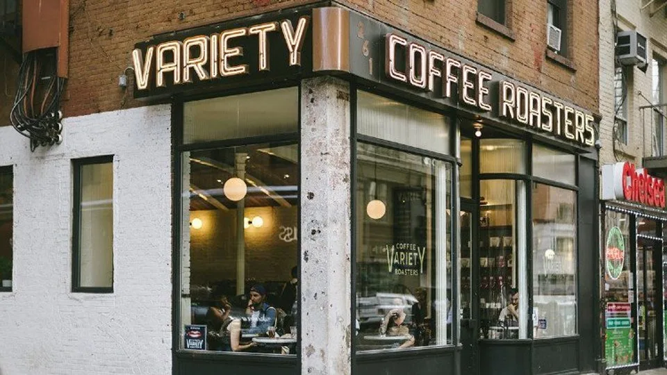 Cozy interior of Variety Coffee Roasters in Williamsburg, New York City, one of the best cafes in NYC