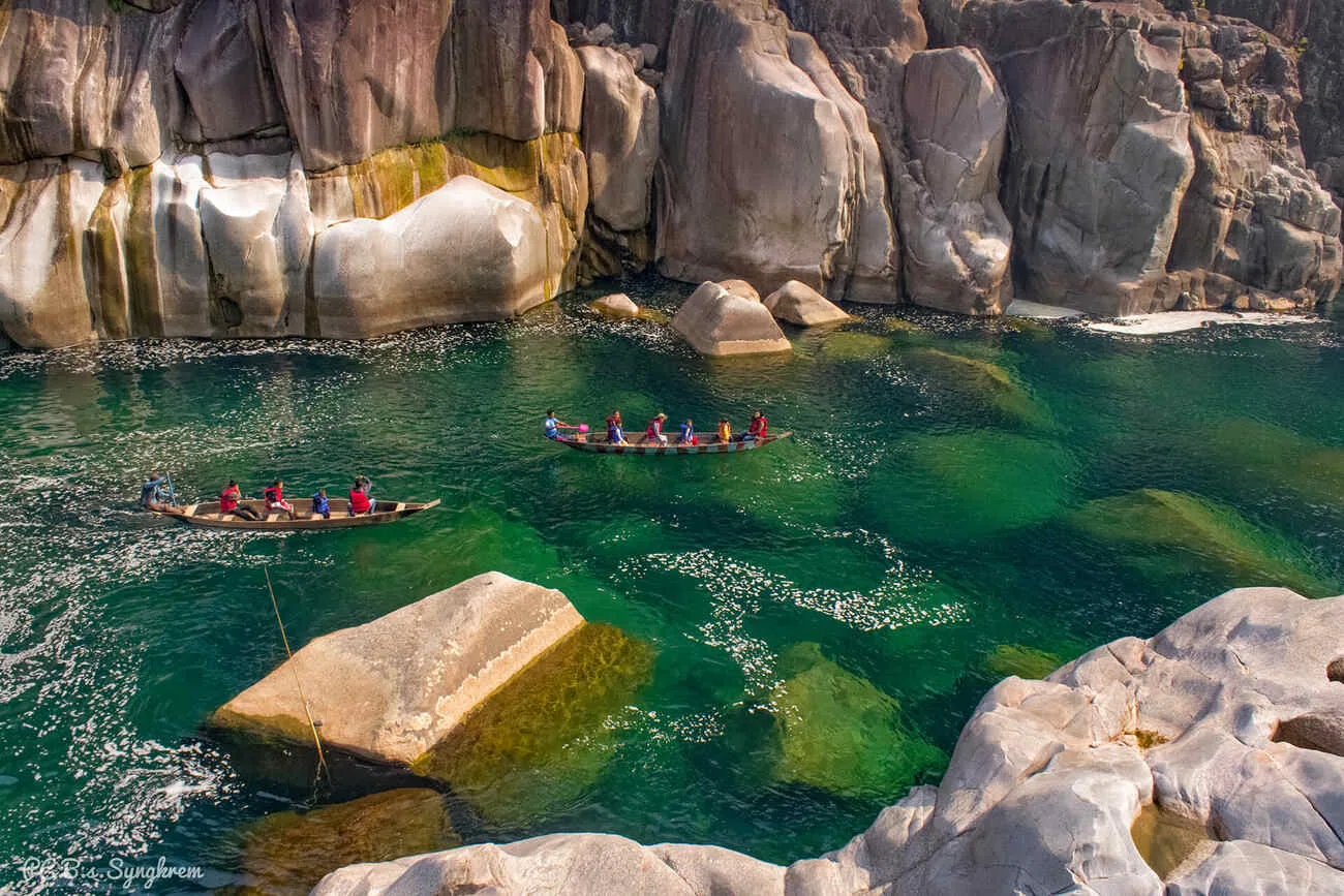 Boating in Shnongpdeng, Meghalaya