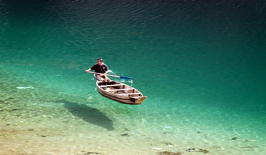 Clear Water of Umngot River in Meghalaya