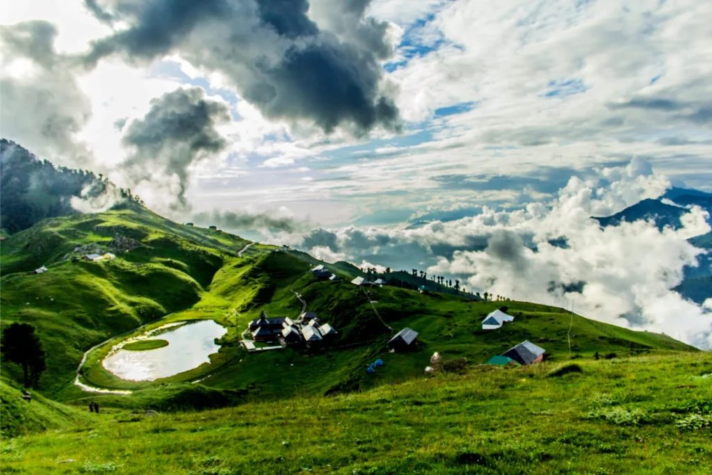 View of Parashar Lake from top of Hill